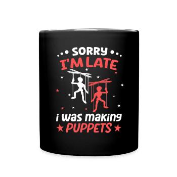 Puppeteers for puppetry and marionettes - Full Colour Mug - black - Front