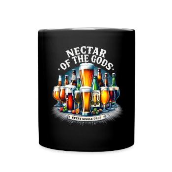 Bier Nectar of the Gods Liebhaber Trinker Party - Tasse einfarbig - Schwarz - Vorne