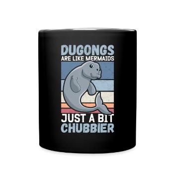 Dugong Seeschwein Gabelschwanzseekuh Geschenk - Tasse einfarbig - Schwarz - Vorne