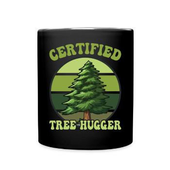 Environmentalists hugging trees - Full Colour Mug - black - Front
