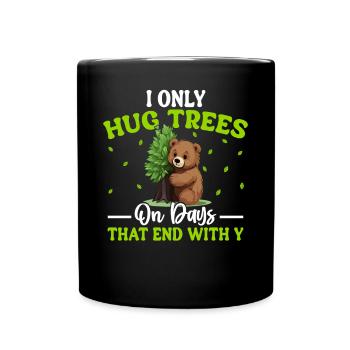 Tree Hugger Environmentalist Bear - Full Colour Mug - black - Front