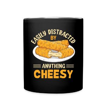 Bâtonnets de mozzarella au fromage - Mug uni - noir - Devant