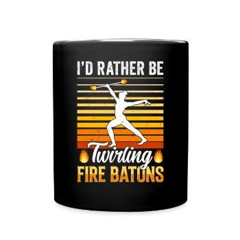 Fire Baton Fire Dance Fire Dancer Fire Dancer - Full Colour Mug - black - Front
