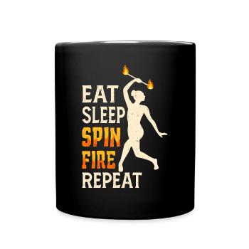 Fire Baton Fire Dance Fire Dancer Fire Dancer - Full Colour Mug - black - Front