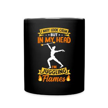 Fire Baton Fire Dance Fire Dancer Fire Dancer - Full Colour Mug - black - Front