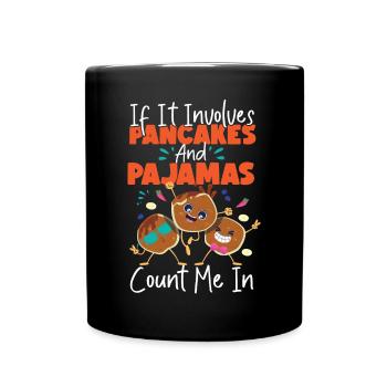 Pancake Lover Kids If It Involves - Full Colour Mug - black - Front