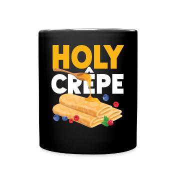 Pancake Lover Kids Pun Holy Crepe - Full Colour Mug - black - Front