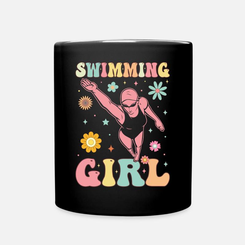 Groovy swimmer - Full Colour Mug - black