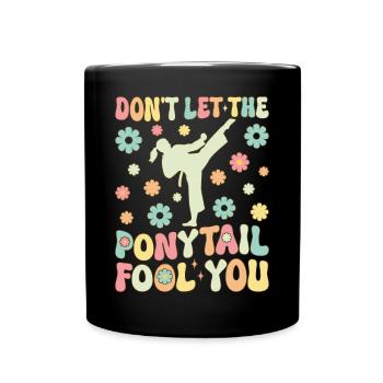 Taekwondo Girl Karate - Full Colour Mug - black - Front