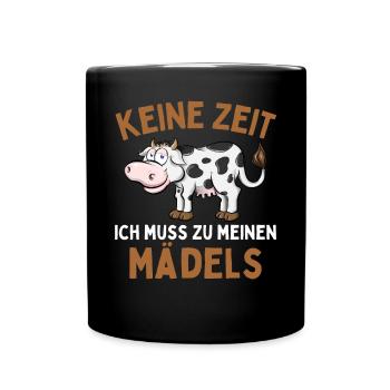 IL FAUT QUE J’AILLE VOIR MES FILLES ! Drôle De Vaches Fermier - Mug uni - noir - Devant