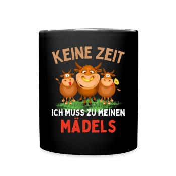 IL FAUT QUE J’AILLE VOIR MES FILLES ! Drôle De Vaches Fermier - Mug uni - noir - Devant