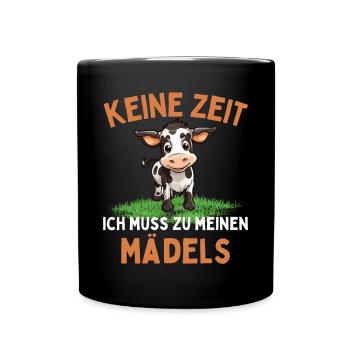 IL FAUT QUE J’AILLE VOIR MES FILLES ! Drôle De Vaches Fermier - Mug uni - noir - Devant