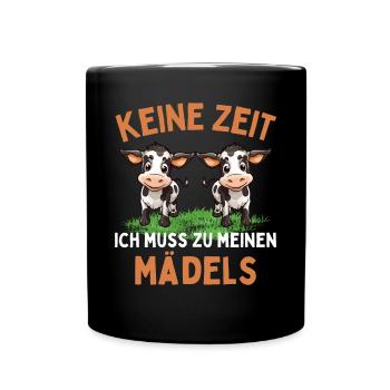 IL FAUT QUE J’AILLE VOIR MES FILLES ! Drôle De Vaches Fermier - Mug uni - noir - Devant