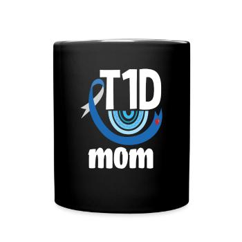 T1D Diabetes Typ 1 Diabetiker Geschenk - Tasse einfarbig - Schwarz - Vorne