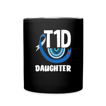 T1D Diabetes Type 1 Diabetic Gift - Full Colour Mug - black - Front