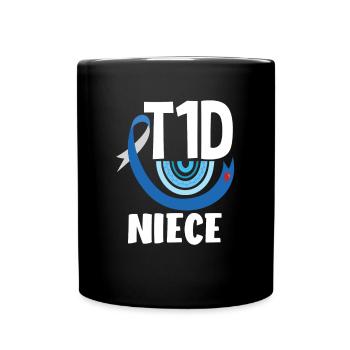 T1D Diabetes Typ 1 Diabetiker Geschenk - Tasse einfarbig - Schwarz - Vorne