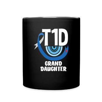 T1D Diabetes Typ 1 Diabetiker Geschenk - Tasse einfarbig - Schwarz - Vorne