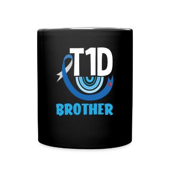 T1D Diabetes Typ 1 Diabetiker Geschenk - Tasse einfarbig - Schwarz - Vorne