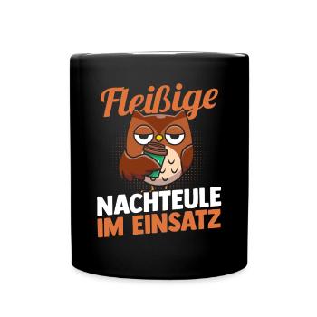 Industrious Night Owl Night Shift - Full Colour Mug - black - Front