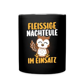 Industrious Night Owl Night Shift - Full Colour Mug - black - Front