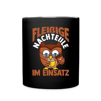 Night Shift Dog Beagle - Full Colour Mug - black - Front