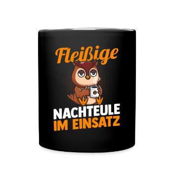 Coffee Industrious Night Owl Night Shift - Full Colour Mug - black - Front