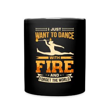 Fire Baton Fire Dance Fire Dancer Fire Dancer - Full Colour Mug - black - Front