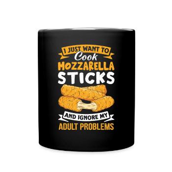 Bâtonnets de mozzarella au fromage - Mug uni - noir - Devant