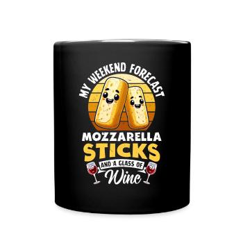 Mozzarella Sticks Käse - Tasse einfarbig - Schwarz - Vorne
