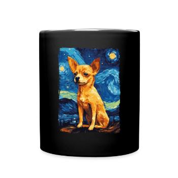 Chihuahua Starry Night - Full Colour Mug - black - Front