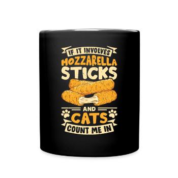 Bâtonnets de mozzarella au fromage - Mug uni - noir - Devant