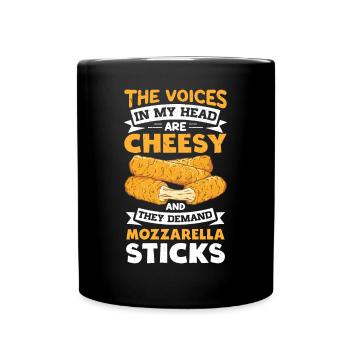 Bâtonnets de mozzarella au fromage - Mug uni - noir - Devant