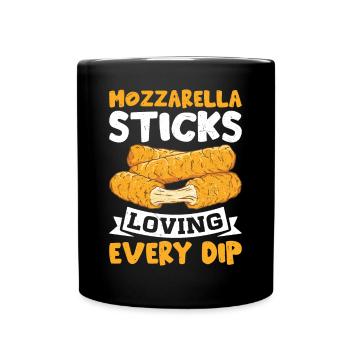 Mozzarella Sticks Käse - Tasse einfarbig - Schwarz - Vorne