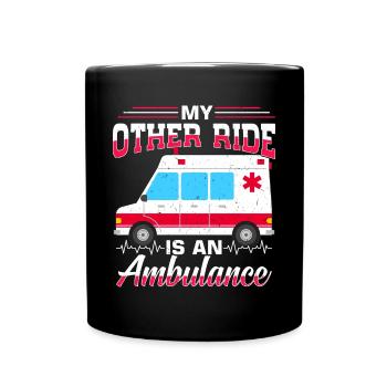 Nurse Ambulance - Full Colour Mug - black - Front