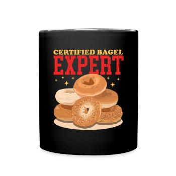 Bagel Expert Bagel Bread Beigel Gift - Full Colour Mug - black - Front