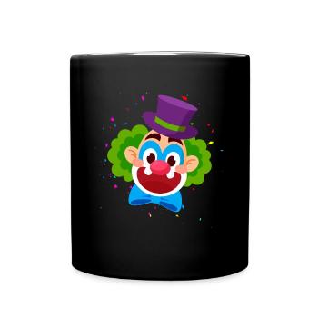 Clown Karneval Fasching Kostüm Umzug Feiern Narr - Tasse einfarbig - Schwarz - Vorne