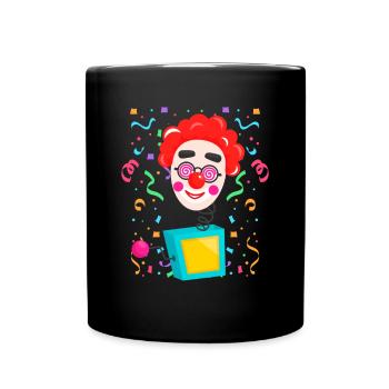 Clown Karneval Fasching Kostüm Umzug Feiern Narr - Tasse einfarbig - Schwarz - Vorne