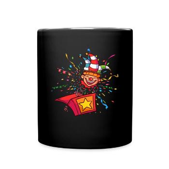 Clown Karneval Fasching Kostüm Umzug Feiern Narr - Tasse einfarbig - Schwarz - Vorne