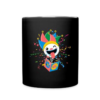 Clown Karneval Fasching Kostüm Umzug Feiern Narr - Tasse einfarbig - Schwarz - Vorne