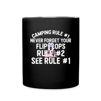 Camping Flip Flops Camper Natur Outdoor - Tasse einfarbig - Schwarz - Vorne