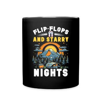 Camping Flip Flops Camper Natur Outdoor - Tasse einfarbig - Schwarz - Vorne