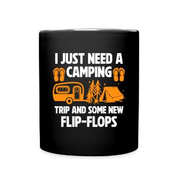 Camping Flip Flops Camper Nature Outdoor - Full Colour Mug - black - Front