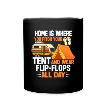 Camping Flip Flops Camper Nature Outdoor - Full Colour Mug - black - Front
