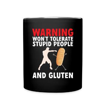 Gluten Free Gluten Intolerance - Full Colour Mug - black - Front