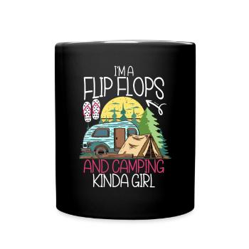 Camping Flip Flops Camper Natur Outdoor - Tasse einfarbig - Schwarz - Vorne