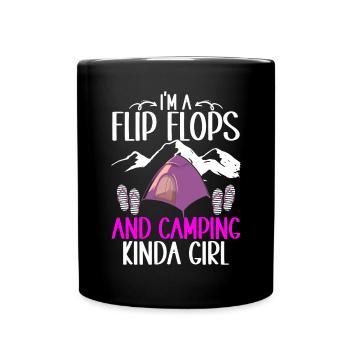 Camping Flip Flops Camper Natur Outdoor - Tasse einfarbig - Schwarz - Vorne