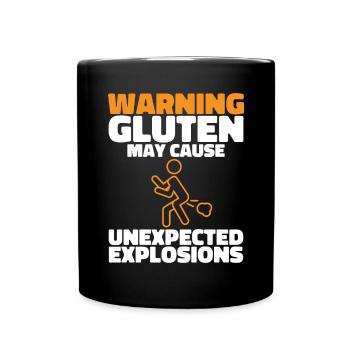 Gluten Free Gluten Intolerance - Full Colour Mug - black - Front
