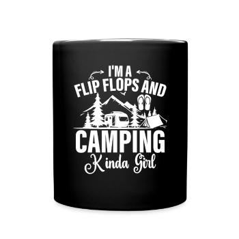 Camping Flip Flops Camper Nature Outdoor - Full Colour Mug - black - Front