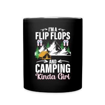 Camping Flip Flops Camper Natur Outdoor - Tasse einfarbig - Schwarz - Vorne