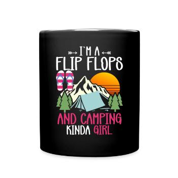Camping Flip Flops Camper Nature Outdoor - Full Colour Mug - black - Front